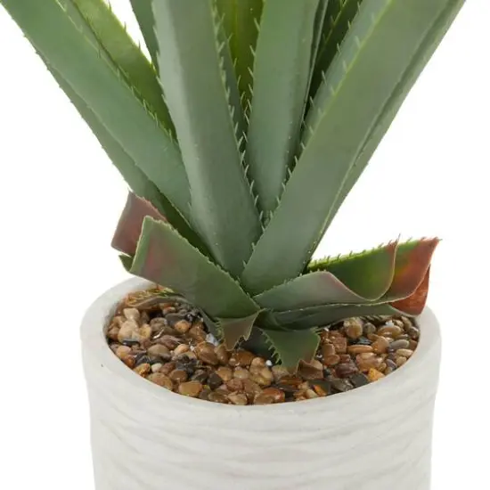 3ft. Potted White Plastic Modern Aloe Vera Artificial Foliage {4}