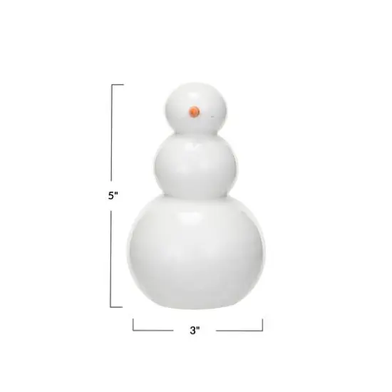 Hello Honey&reg; 5" White Stoneware Snowman D&eacute;cor {4}
