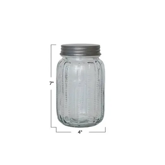 Hello Honey Tea Embossed Glass Jar with Metal Lid {11}