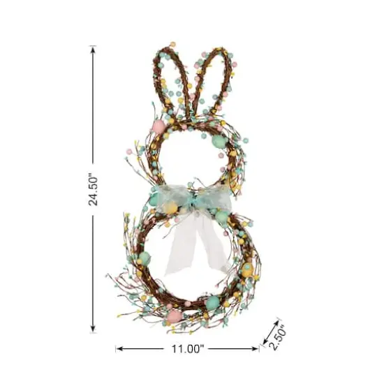 Glitzhome&reg; 24.5" Easter Bunny Wreath {9}