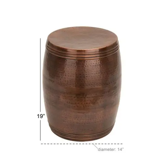 19" Brown Aluminum Vintage Accent Table {6}
