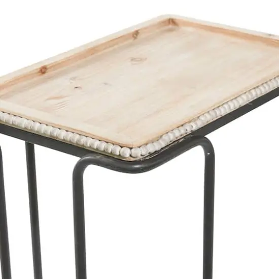 26" Beaded Edge Iron Accent Table {5}