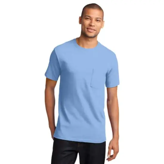 Port & Company&reg; Tall Essential Pocket Adult T-Shirt Light Blue {4}