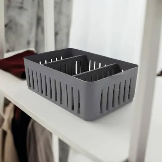 Simplify Gray Stackable Organizer Bin with Adjustable Dividers {5}