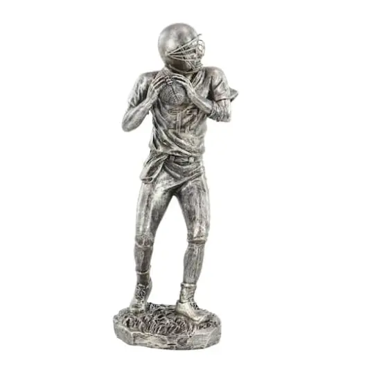 Silver Polystone Sculpture, Baseball Player 16" x 6" x 6" {1}