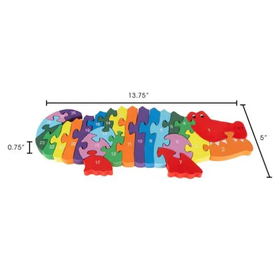 Toy Time Wooden Alphabet & Number Alligator 26 Piece Jigsaw Puzzle {3}