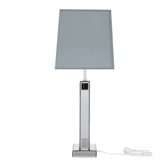 30" Silver Glass Mirror Glam Table Lamp {4}