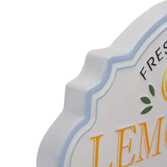 15.25" Yellow & Blue Metal Fresh Squeezed Lemonade Sign Spring Wall D&eacute;cor {5}