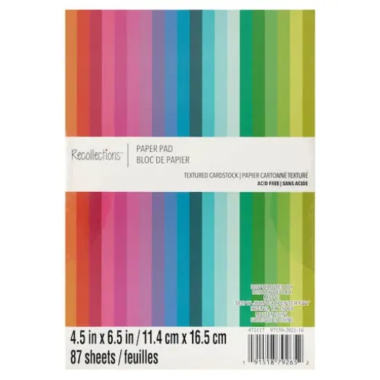 Jewel Colors 4.5" x 6.5" Textured Paper Pad by Recollections&trade;, 87 Sheets {1}