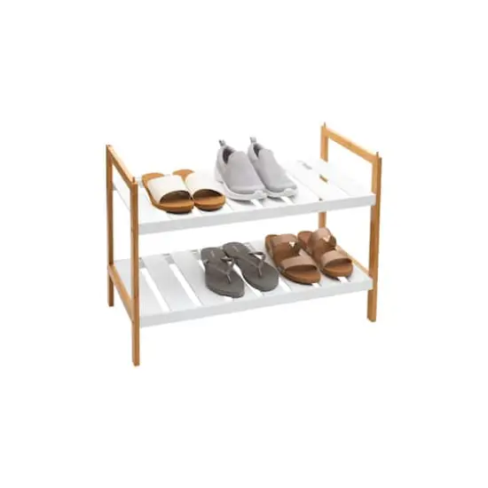 Organize It All Sonora Bamboo 2-Tier Stackable Shoe Racks, 2ct. {1}