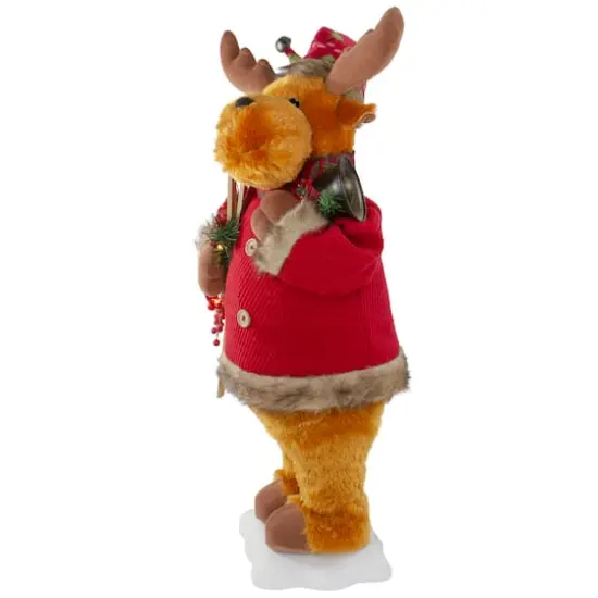 24" Lighted & Animated Musical Moose Christmas Figure {6}