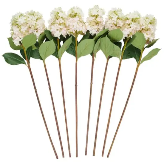 34" White Hydrangea Artificial Flower Stem, 8ct. {1}