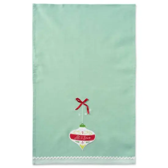 DII&reg; Assorted Holiday Ornaments Embellished Dishtowel Set {3}