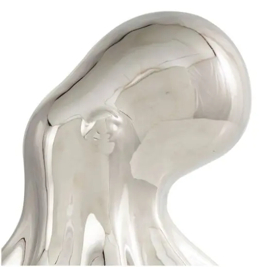 12" Silver Ceramic Octopus Sculpture {7}