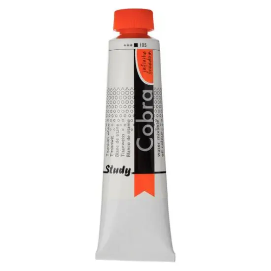 Cobra Study Water Mixable Oil Colour, 40mL 105 Titanium White {1}