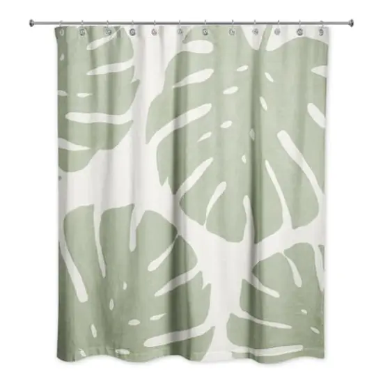 Big Green Monstera 71" x 74" Shower Curtain {1}