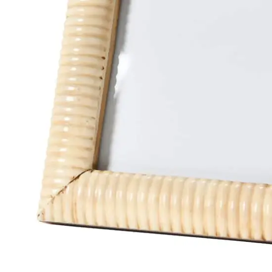 Hello Honey® Natural Hand-Carved Bone & MDF 4" x 4" Tabletop Frame with Ribbed Pattern {4}