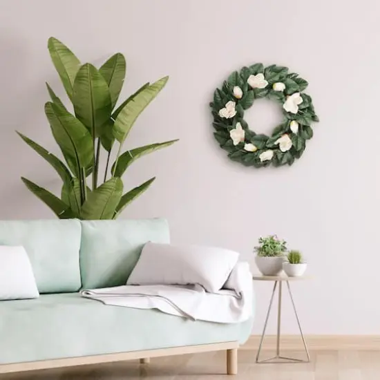 24" Cream Spring Magnolia Wreath {5}