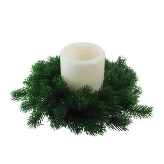 12" Green Pine Artificial Christmas Wreath {3}