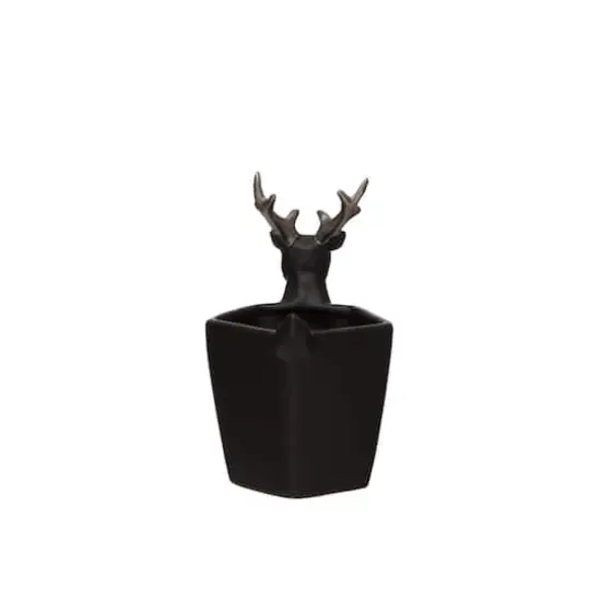 7" Black & Silver Reindeer Handle Decorative Container by Ashland&reg; {4}