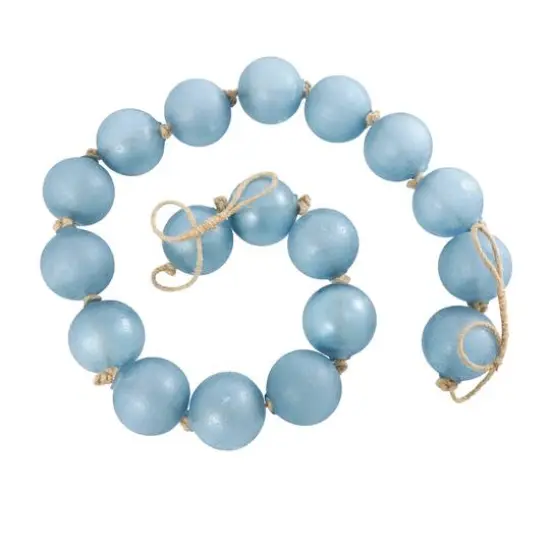 8ft. Extra Long Handmade Glass Beaded Garland with Tassels Blue {5}