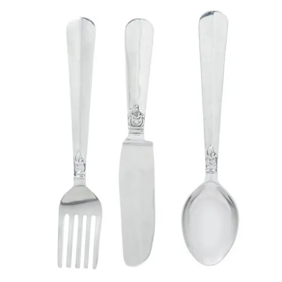 Silver Aluminum Flatware Wall Accent Set, 3ct. {1}