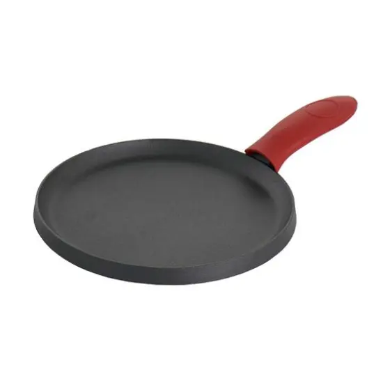 MegaChef Pre-Seasoned Cast Iron 6 Piece Set With Red Silicone Holders {6}