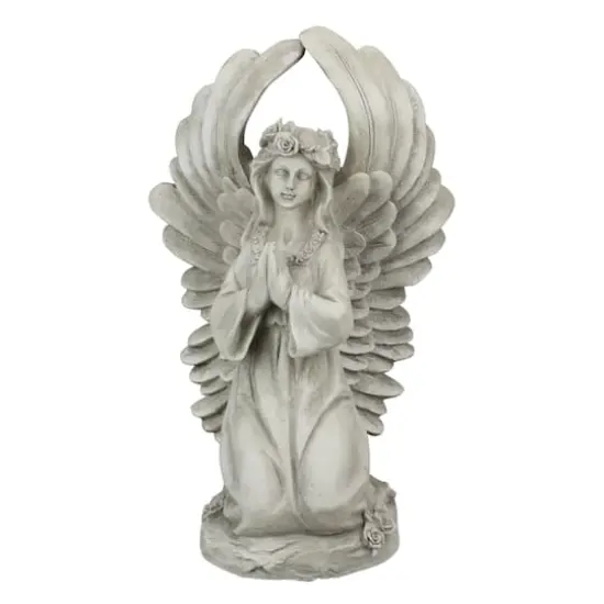 15.25" Angel Kneeling in Prayer Outdoor Garden Statue {1}