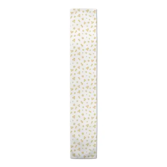 72" Daisy Pattern Cotton Twill Table Runner Yellow {4}