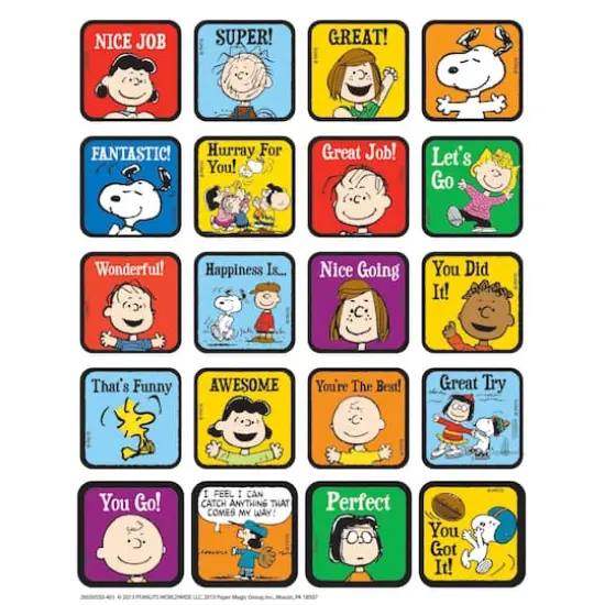 Eureka Peanuts&reg; Motivational Theme Stickers, 12 Packs of 120 {1}
