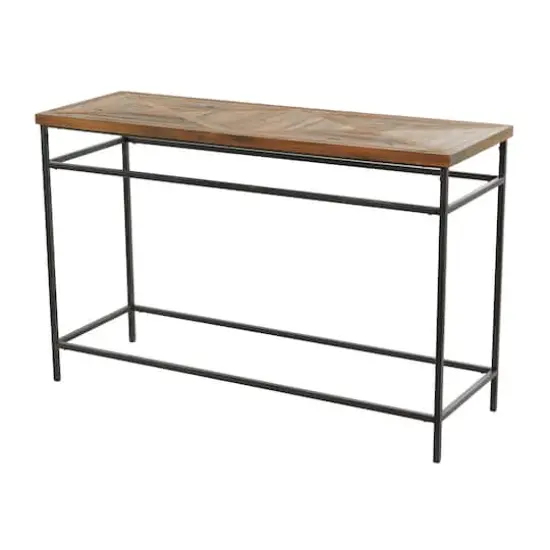 Brown Metal Rustic Console Table 30" x 48" x 16" {1}