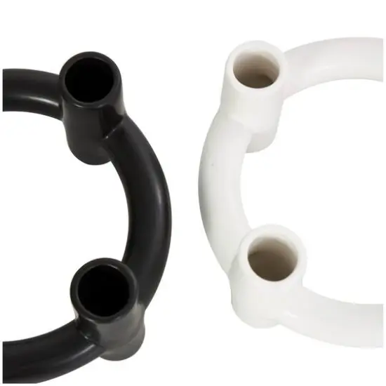 CosmoLiving by Cosmopolitan 8" Black & White Ceramic Geometric Circle Taper Candle Holder Set {6}