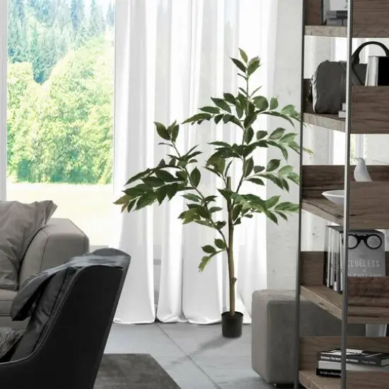 5ft. Potted Artificial Green Nandina Tree {3}