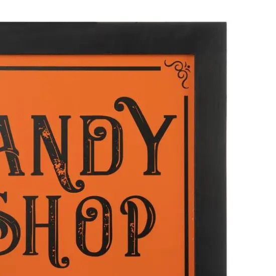 Glitzhome® 24" Halloween Wooden "Candy Shop" Standing Or Hanging Easel Sign {6}