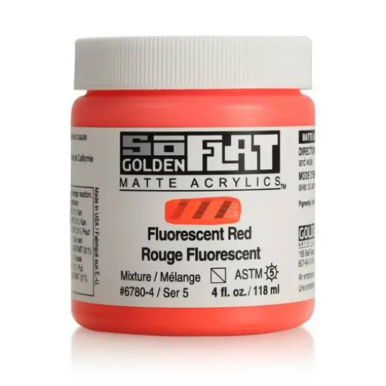 Golden&reg; SoFlat Matte Acrylic Paint, 4oz. Fluorescent Red {1}