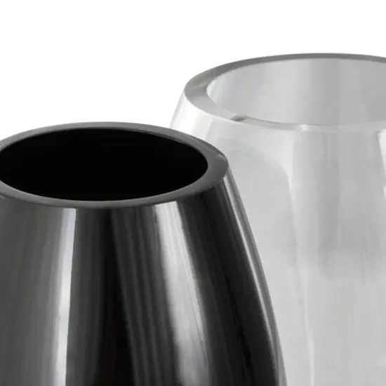 Black & Clear Abstract 2 Opening Recycled Glass Vase  {6}