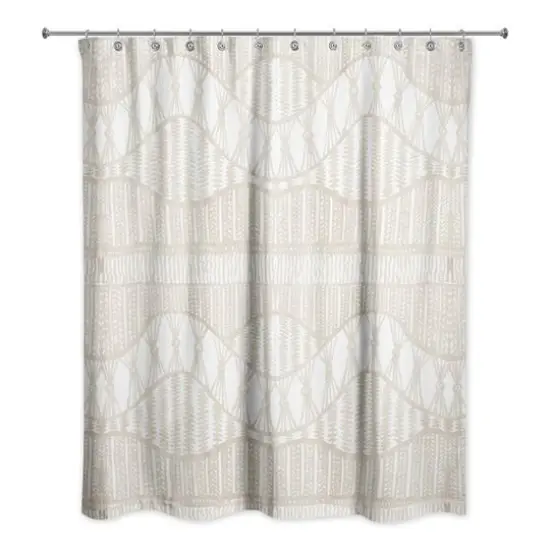 Lace Pattern Shower Curtain Cream {1}