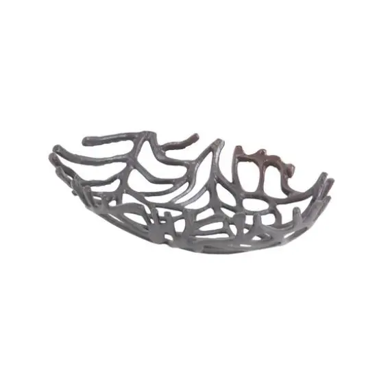 Set of 2" Black Aluminum Coastal Tray, 15", 12" {7}