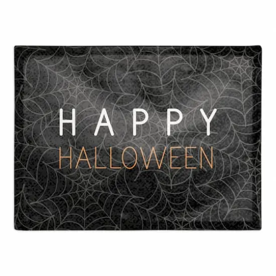 Happy Halloween Spider Webs 18" x 14" Cotton Twill Placemat {1}