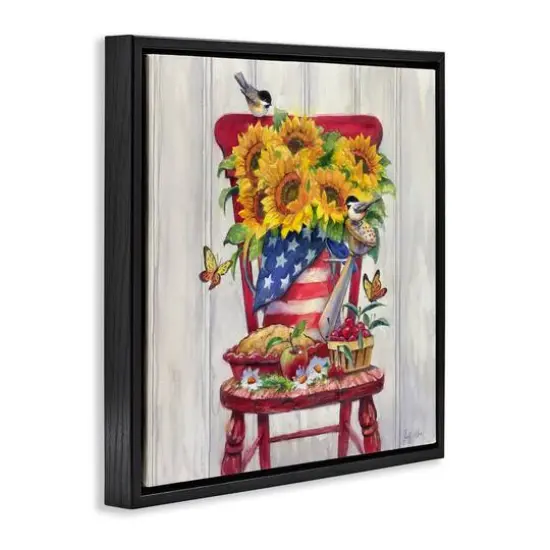 Stupell Industries Patriot Porch Still Life Floater Framed Art Black {4}