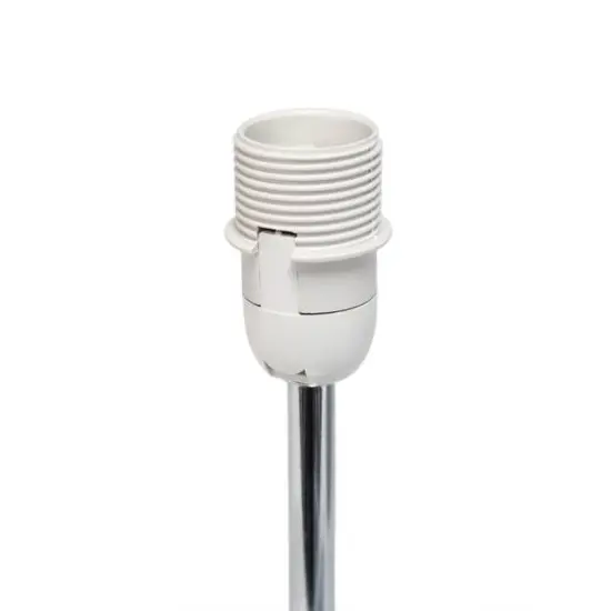 Creekwood Home Nauru 12" Brushed Nickel Petite Metal Stick Table Lamp Purple {8}