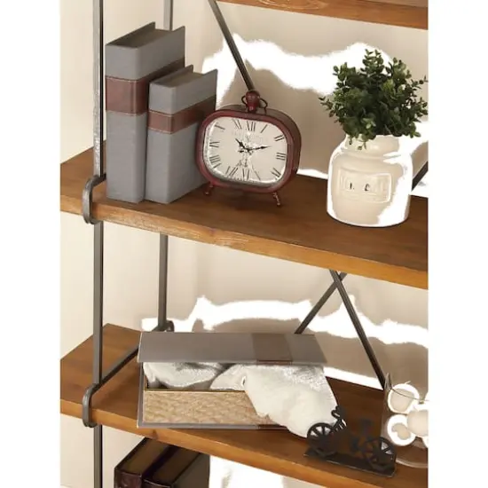 Gray Linen Faux Book Box with Faux Leather Detailing Set {8}