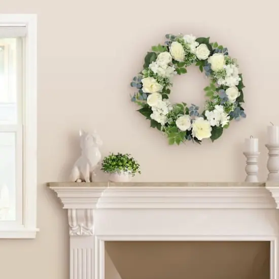 26" Artificial Peony, Hydrangea & Rose Floral Spring Wreath {3}