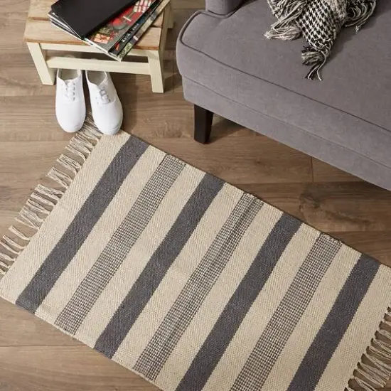 DII&reg; Gray Combo Stripe Hand-Loomed Rug, 2ft. x 3ft. {7}
