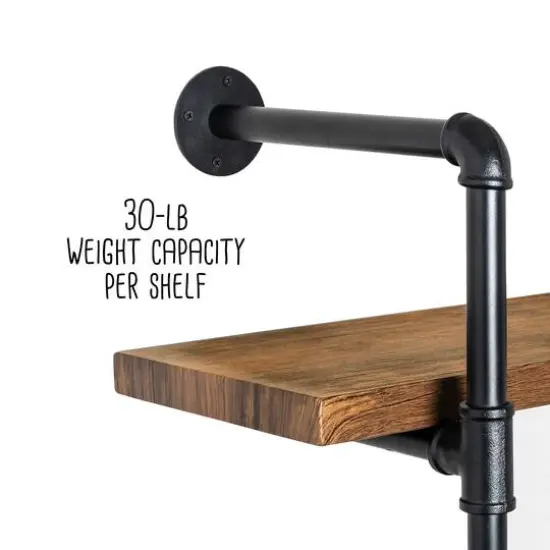 Honey Can Do Black 2-Tier Industrial Wall Shelf {9}