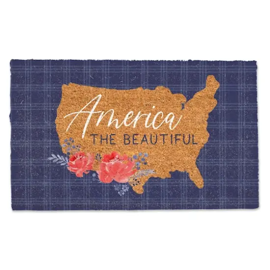 America the Beautiful Plaid Doormat {1}