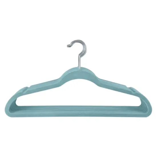 Simplify Super Slim Velvet Huggable Hangers, 10ct. Blue {1}