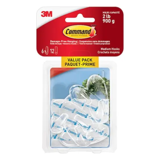 3M Command&trade; Medium Hooks Value Pack, Clear {1}