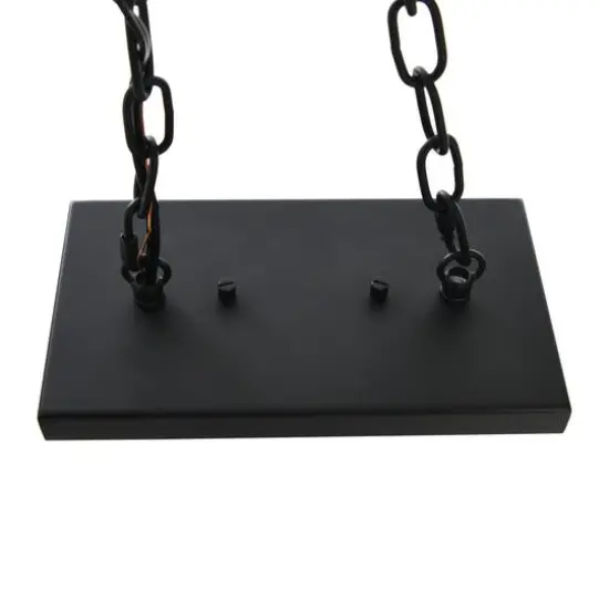 Hello Honey&reg; Robert Stevenson Lighting Lorne Matte Black Metal & Frosted Glass 5-Light Chandelier {8}