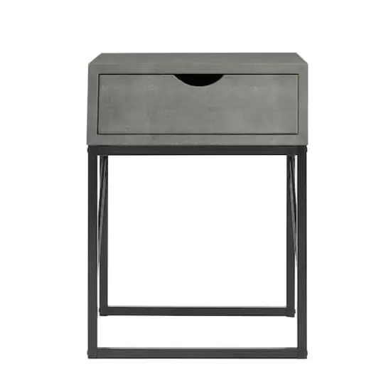 Walker Edison 18" 1-Drawer Shagreen Side Table Gray {4}